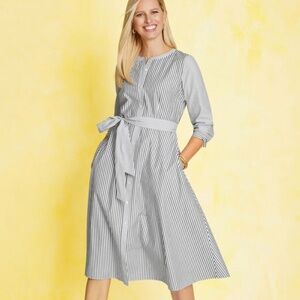 Talbots BELTED SHIRTDRESS - DAISY STRIPE